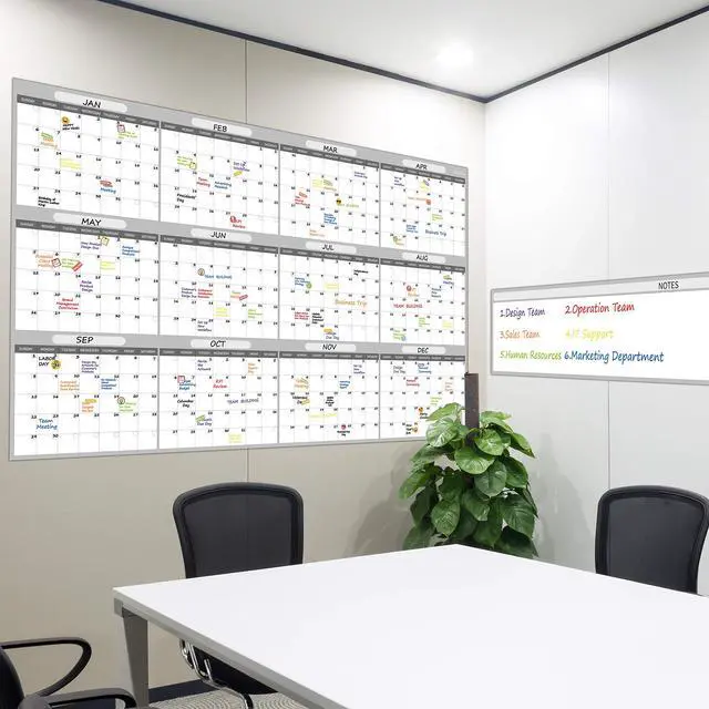Alt view image 7 of 7 - Large Dry Erase Wall Calendar - 48"x60" 2026 Undated Yearly Wall Calendar for Home, Office, School Projects - Jumbo Erasable and Reusable Laminated Yearly Planning Board