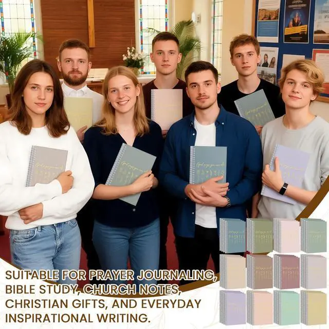 Alt view image 5 of 7 - 48 Pcs Floral Christian Spiral Notebook Set A5 Back to School Christian Gifts God Says You Are Bible Verse Inspirational Prayer Journal with Gold Foil Cover for Church 5.8" x 8.3"