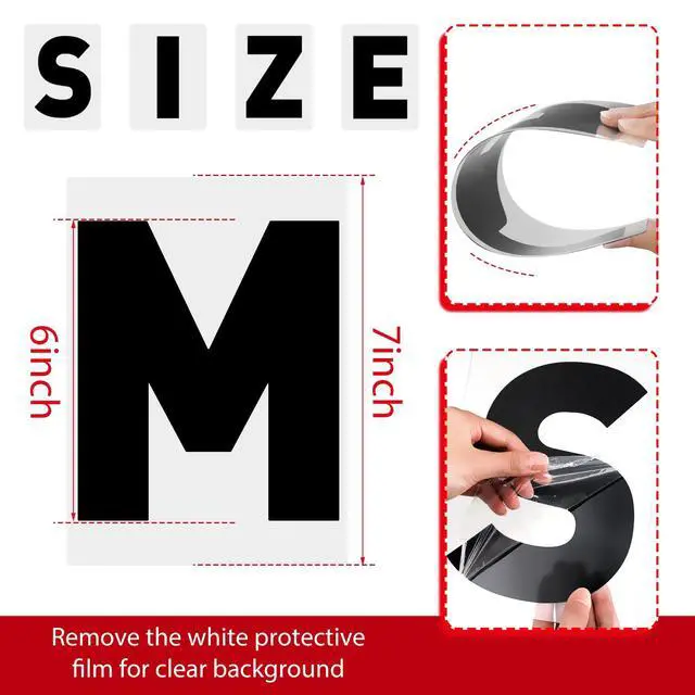Alt view image 2 of 6 - 300 Pcs Sign Letter Printed on Marquee Flexible Outdoor Black Portable Sign Board Plastic Changeable Letters and Numbers Punctuation Acrylic Numbers(6'', 7'')