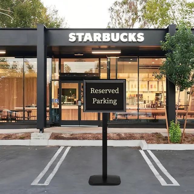 Alt view image 7 of 7 - Please Wait To Be Seated Sign, 11 x 17 Inch Heavy Duty Sign Holder Stand with 16 Inserts, Floor Standing Poster Stand with Weighted Base for Indoor/Outdoor Signage&Advertising, Black