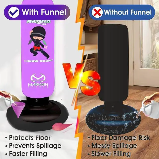 Alt view image 4 of 4 - Ninja Kids Punching Bag Inflatable Sensory Toy & Birthday Gift for Boys & Girls Ages 4-12, 63" Freestanding 5-in-1 Kit, Indoor Apartment-Quiet Sensory-Friendly Active Play
