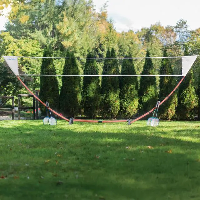 Alt view image 6 of 6 - EastPoint Easy Setup Badminton Set - 15 ft Net, 4 Rackets, 2 Shuttlecocks - Quick Setup Net for Backyard Games - Steel Shaft Badminton Rackets for Family Games - Durable Shuttlecocks for Outdoors