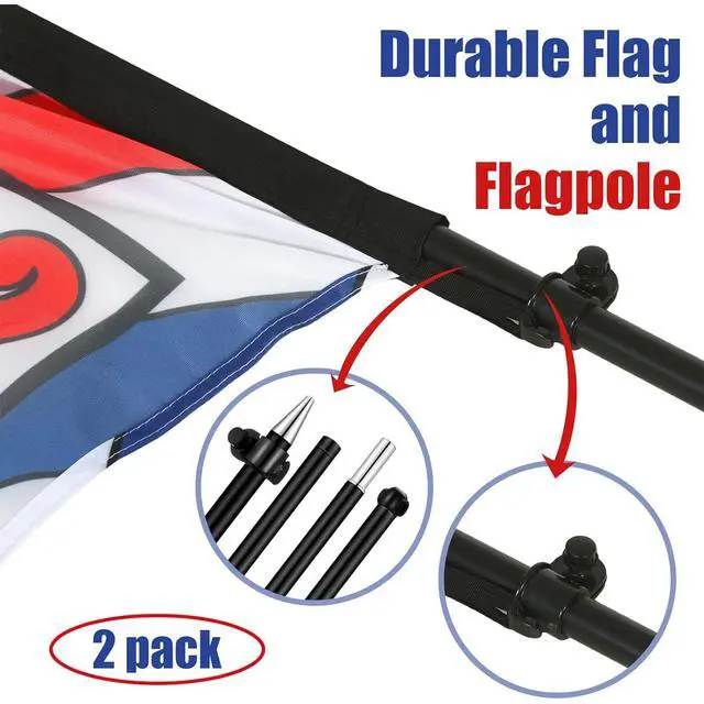 Alt view image 4 of 7 - 2 Set Barber Flag Barbershop Themed Swooper Flag Banner with Pole Kit Open Feather Barber Sign for Salon Business Advertising Outdoor Outside(14.8 Ft)