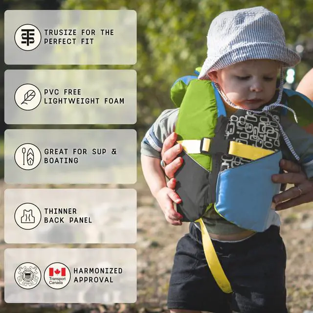 Alt view image 4 of 7 - Infant Life Jacket, US Coast Guard Approved, Type II Life Vest (20-30 lbs) for Babies and Toddlers, Support Collar with Grab Handle, PFD for Pools, Lakes and Boating