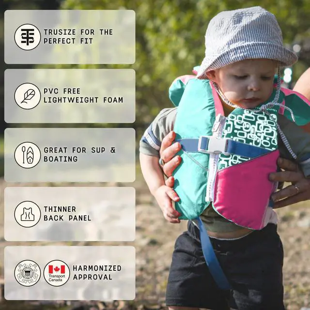 Alt view image 4 of 7 - Infant Life Jacket, US Coast Guard Approved, Type II Life Vest (20-30 lbs) for Babies and Toddlers, Support Collar with Grab Handle, PFD for Pools, Lakes and Boating