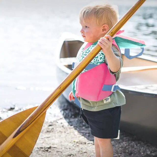 Alt view image 6 of 7 - Infant Life Jacket, US Coast Guard Approved, Type II Life Vest (20-30 lbs) for Babies and Toddlers, Support Collar with Grab Handle, PFD for Pools, Lakes and Boating