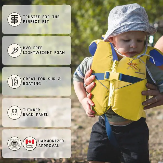 Alt view image 4 of 7 - Infant Life Jacket, US Coast Guard Approved, Type II Life Vest (20-30 lbs) for Babies and Toddlers, Support Collar with Grab Handle, PFD for Pools, Lakes and Boating