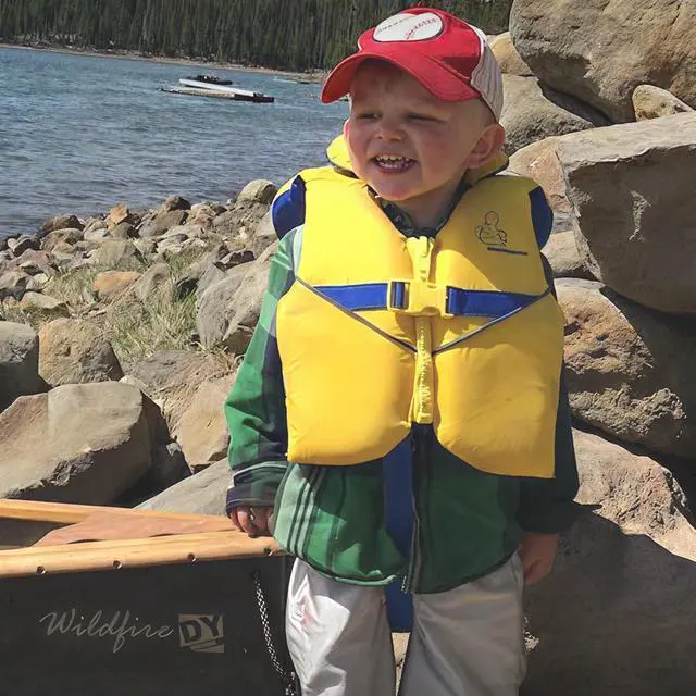 Alt view image 6 of 7 - Infant Life Jacket, US Coast Guard Approved, Type II Life Vest (20-30 lbs) for Babies and Toddlers, Support Collar with Grab Handle, PFD for Pools, Lakes and Boating