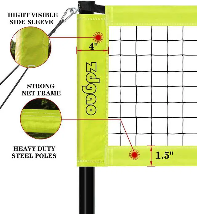 Alt view image 5 of 7 - Outdoor Portable Adjustable Volleyball Net System with Bag | Complete Practice Kit| Height Adjustable|Multiple Size| for backyard, beach, and lawn play| Portable|Easy Set up