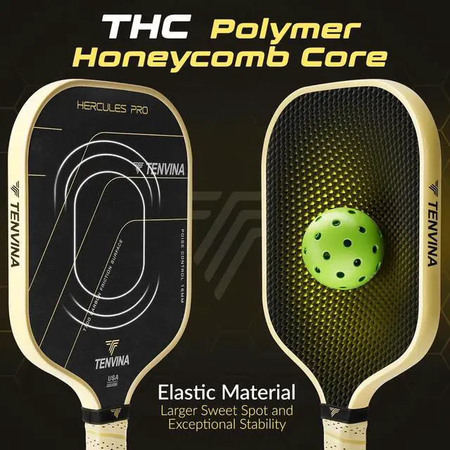 Alt view image 4 of 7 - TENVINA Pickleball Paddles, Thermoformed T700SC Carbon Fiber Pickleball Paddle, Pickle Ball Paddle USAPA Approved for Larger Power and Sweet Spot