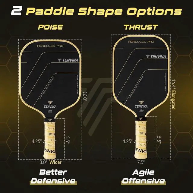 Alt view image 5 of 7 - TENVINA Pickleball Paddles, Thermoformed T700SC Carbon Fiber Pickleball Paddle, Pickle Ball Paddle USAPA Approved for Larger Power and Sweet Spot