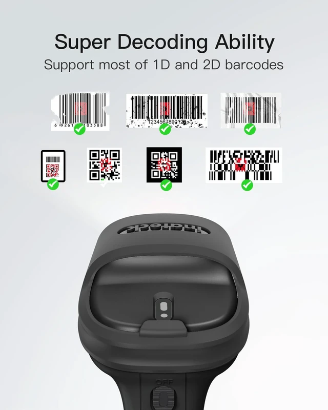 Alt view image 2 of 7 - 2D Barcode Scanner, Wireless Bluetooth QR Code Scanner with AI APP & SDK, 180-Day Battery Life, Fast & Accurate Scanning, Compatible with iOS/Android/Windows