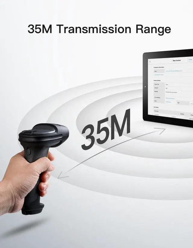 Alt view image 4 of 7 - 2D Barcode Scanner, Wireless Bluetooth QR Code Scanner with AI APP & SDK, 180-Day Battery Life, Fast & Accurate Scanning, Compatible with iOS/Android/Windows