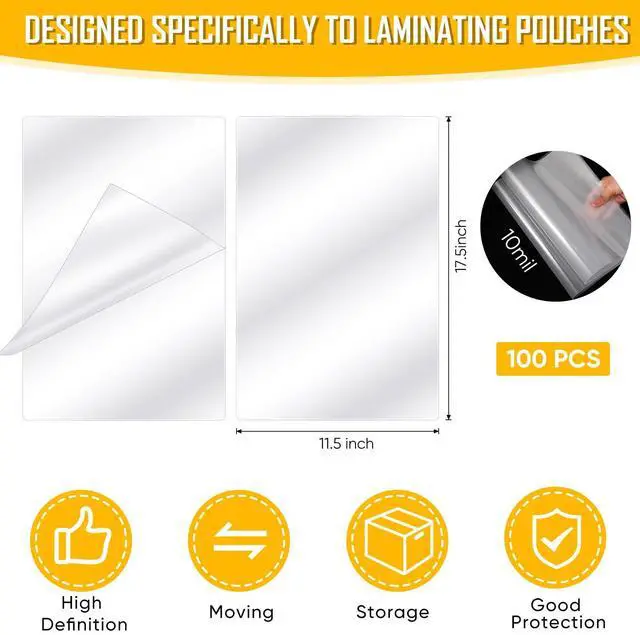 Alt view image 2 of 7 - 100 Pcs 100 Pcs 10 Mil Thermal Laminating Sheets, 11 x 17 Inch