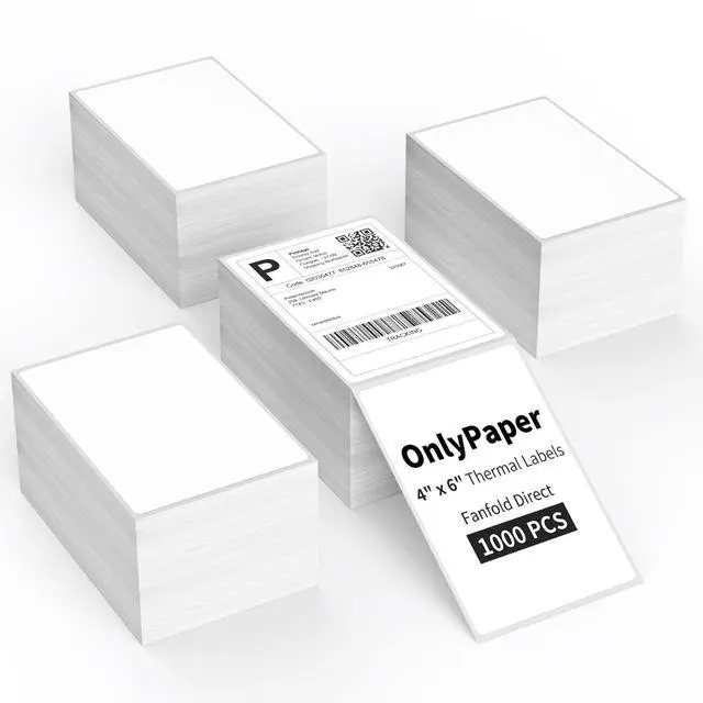 Main image of 4 x 6 Direct Thermal Shipping Labels - Shipping Address Stickers Perforated and Strong Adhesive, Thermal Labels for Rollo & Zebra Printer1000pcs per Stack,4 Stacks