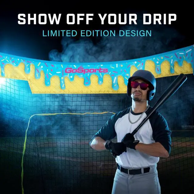 Alt view image 2 of 6 - 7 ft x 7 ft Baseball & Softball Nets - Red, Black, Drip or PRO - Practice Hitting & Pitching Net with Bow Type Frame, Carry Bag and Strike Zone, Great for All Skill Levels