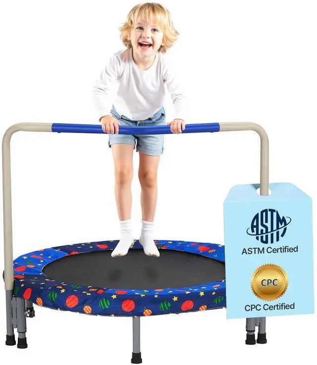 Main image of 3FT Trampoline for Kids, 36" Trampolines Indoor/Outdoor Trampoline for Toddlers, Foldable Mini Baby Jump Toy with Foam Handle, Recreational Trampolines Birthday Gift for 3+ Years Kids