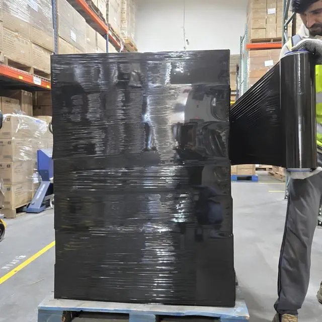 Alt view image 7 of 7 - 18" Stretch Film/Wrap 1500 feet 7 Layers 80 Gauge Industrial Strength up to 800% Stretch Ability Black Durable Adhering Packing Moving Heavy Duty Shrink Film, Wrap Holder Included Box of 4