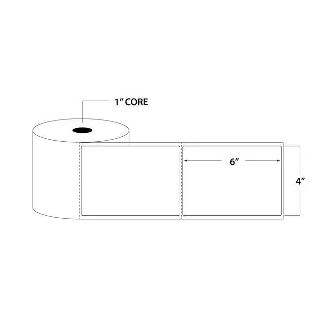 Alt view image 2 of 3 - 4" X 6" Direct Thermal Shipping Labels | Yellow | 1" Cores w/Perfs Easy Tear | Made in USA | Printing Label | 1500 Labels | 250 Labels per Roll | 6 Rolls