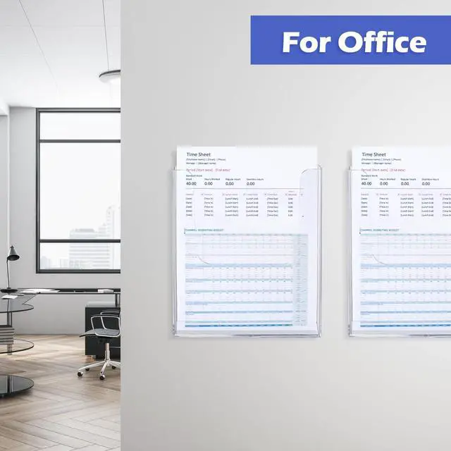 Alt view image 5 of 7 - 8 Pack Brochure Holder Wall Mount 8.5 x 11 Inch Clear Flyer Stand Acrylic Magazine Booklet Display Stand Plastic File Mail Literature Pamphlet Holder for Paper Organizer Rack Display