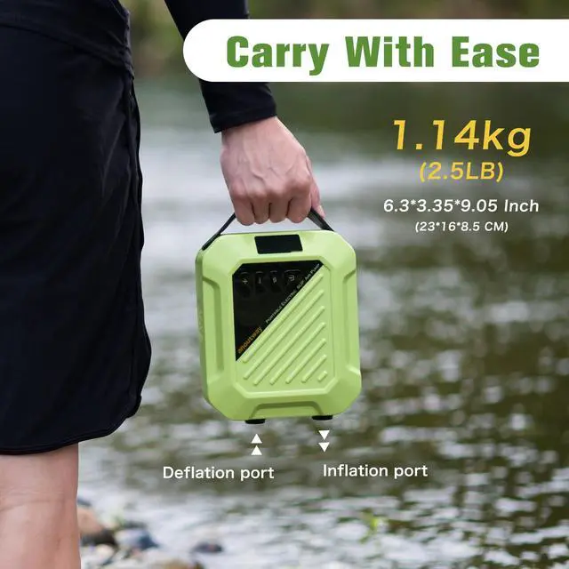 Alt view image 7 of 7 - Paddle Board Electric Pump High Pressure Rechargeable Auto-Off | 20PSI Battery Powered Cordless Portable Inflatable Automatic Inflation Deflation SUP Accessories Kayak Tent Air Pump