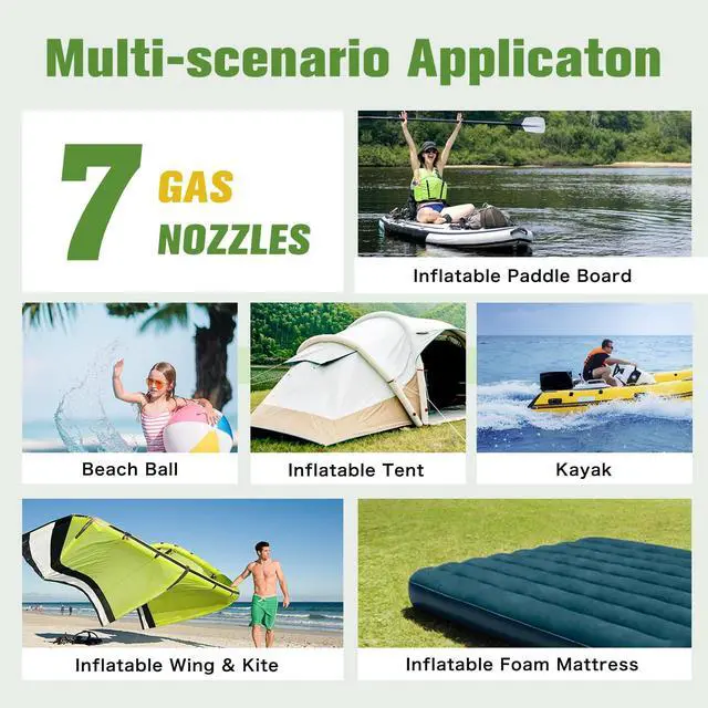 Alt view image 6 of 7 - Paddle Board Electric Pump High Pressure Rechargeable Auto-Off | 20PSI Battery Powered Cordless Portable Inflatable Automatic Inflation Deflation SUP Accessories Kayak Tent Air Pump