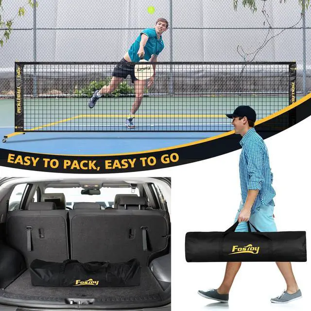 Alt view image 6 of 7 - Portable Pickleball Net Set with Wheels, 22 FT & Half Court 11 FT | Pickle Ball Net System, Steady Metal Frame with Carry Bag for Backyards, Driveways, and Garages