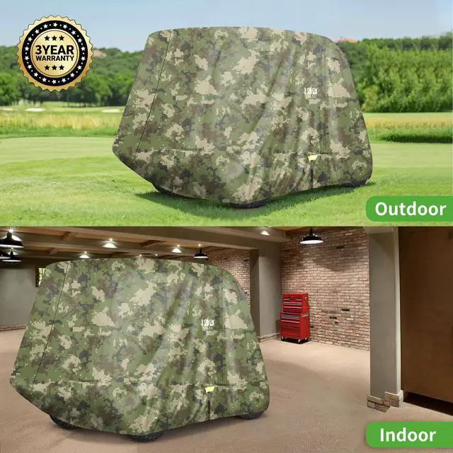 Alt view image 3 of 7 - Heavy Duty 650D Golf Cart Cover for 2/4/6 Passengers EZGO, Club Car and Yamaha, All Weather Outdoor Protection Weatherproof