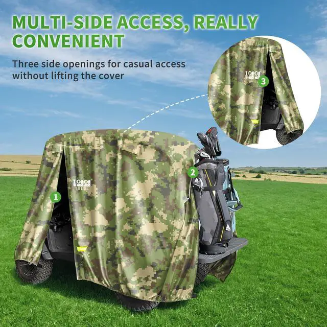 Alt view image 5 of 7 - Heavy Duty 650D Golf Cart Cover for 2/4/6 Passengers EZGO, Club Car and Yamaha, All Weather Outdoor Protection Weatherproof