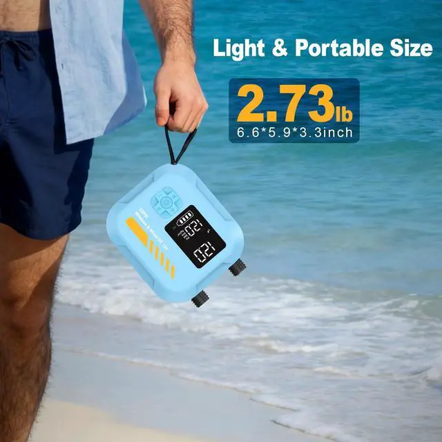 Alt view image 2 of 7 - Electric Paddle Board Pump Portable, 22 PSI Rechargeable Electric SUP Air Pump, Intelligent Dual Stage Inflation & Deflation, Auto-Off, for Paddle Boards, Kayak, Kite, Tent