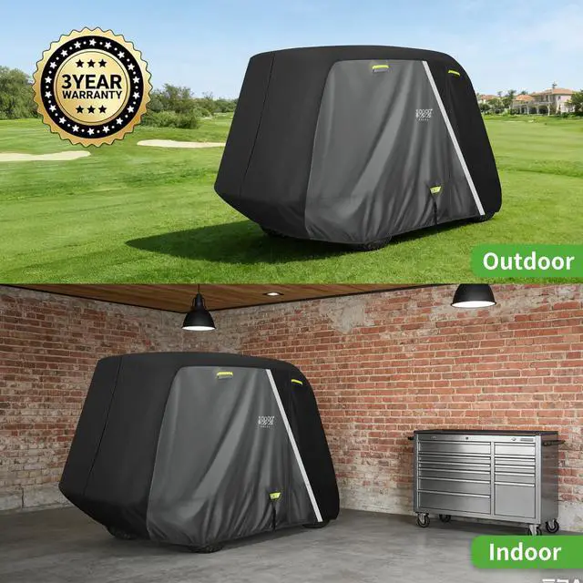 Alt view image 5 of 7 - Heavy Duty 650D Golf Cart Cover for 2/4/6 Passengers EZGO, Club Car and Yamaha, All Weather Outdoor Protection Weatherproof