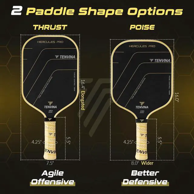 Alt view image 5 of 7 - TENVINA Pickleball Paddles, Thermoformed T700SC Carbon Fiber Pickleball Paddle, Pickle Ball Paddle USAPA Approved for Larger Power and Sweet Spot