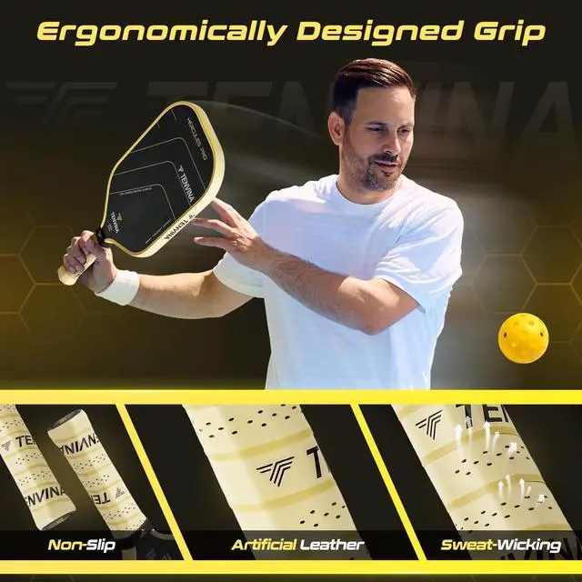 Alt view image 6 of 7 - TENVINA Pickleball Paddles, Thermoformed T700SC Carbon Fiber Pickleball Paddle, Pickle Ball Paddle USAPA Approved for Larger Power and Sweet Spot