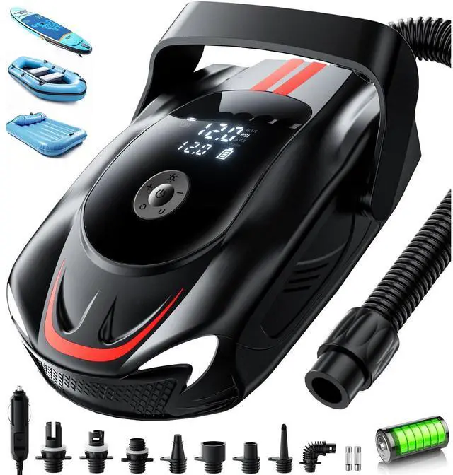 Main image of Electric Paddle Board Pump, 22PSI Rechargeable 12000mAh SUP Pump, Theer Stage Inflation/Deflation, Automatic Power-Off Functions, Suitable for Stand up Paddle Boards, Kayak, Surfing Kite, Boat