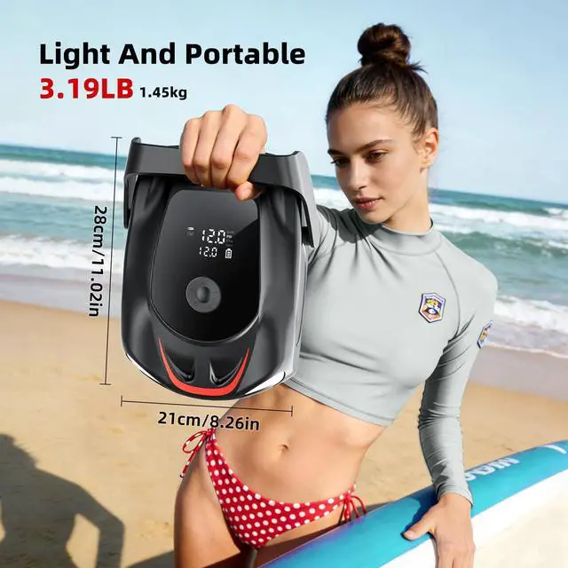 Alt view image 6 of 7 - Electric Paddle Board Pump, 22PSI Rechargeable 12000mAh SUP Pump, Theer Stage Inflation/Deflation, Automatic Power-Off Functions, Suitable for Stand up Paddle Boards, Kayak, Surfing Kite, Boat