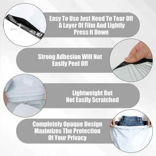 Alt view image 3 of 7 - 19"x14.5" Poly Mailers 500Pcs Shipping Bags for Clothes, Strong Adhesive Self-Seal Shipping Envelopes Waterproof Packaging Mailing Bags, White Tear-resistant Polymailers for Small Business