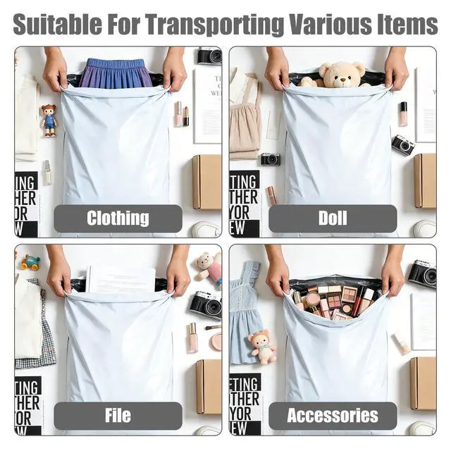 Alt view image 4 of 7 - 19"x14.5" Poly Mailers 500Pcs Shipping Bags for Clothes, Strong Adhesive Self-Seal Shipping Envelopes Waterproof Packaging Mailing Bags, White Tear-resistant Polymailers for Small Business
