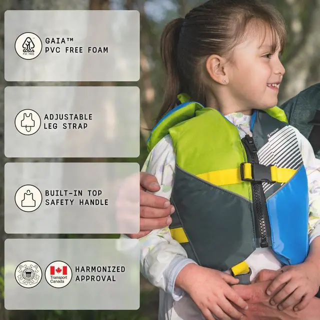 Alt view image 4 of 7 - Child Life Jacket, US Coast Guard Approved, Type III Life Vest (30-50 lbs) for Kids and Children, Support Collar with Grab Handle, Fully Adjustable PFD for Pools, Lakes and Boating