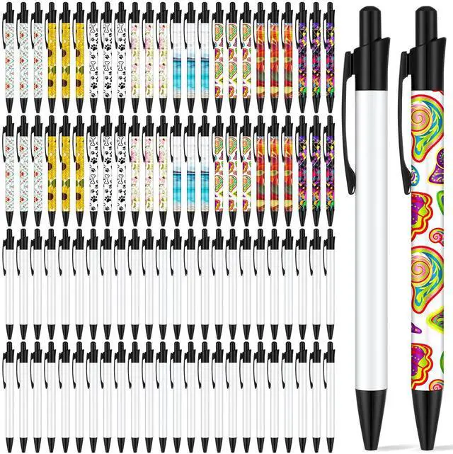 Main image of Sublimation Pens Blank Heat Transfer Pen Sublimation Ballpoint Pen with Shrink Wrap White Aluminum Customized Clip Pen School Supplies for Christmas Office School Stationery Supplies (100 Sets)