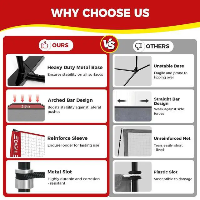 Alt view image 2 of 7 - Volleyball Net, 12ft/20ft Portable Volleyball Net for Backyard - Adjustable Height, Heavy-Duty Frame, Freestanding Design - Portable Outdoor/Indoor Volleyball Set with Carry Bag