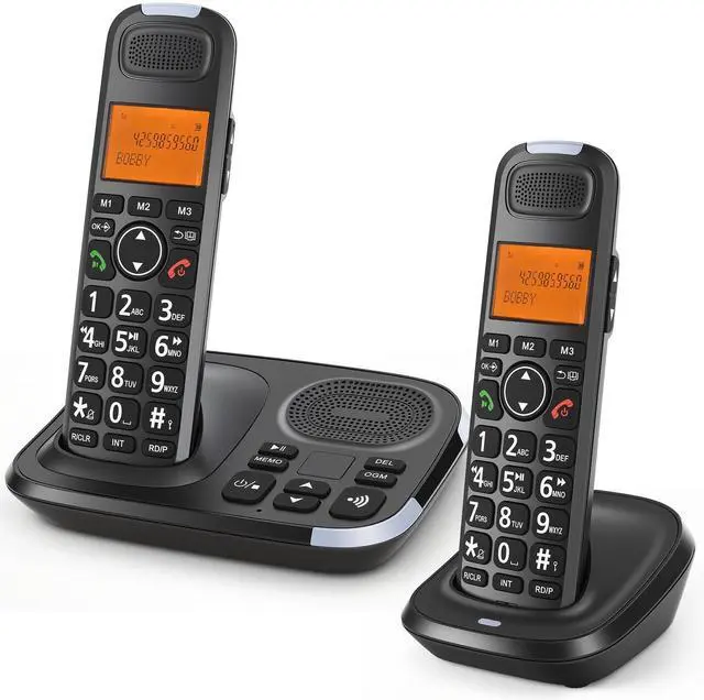Main image of D1015 DECT 6.0 Expandable Cordless Phone System with Answering Machine, Caller ID, Big Buttons, Speakerphone, Audio Assist - Home & Small Business(2 Handsets)