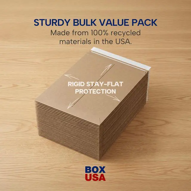 Alt view image 5 of 7 - Tape Logic 6 x 6' Stayflats Brand Rigid Flat Mailers, Kraft (Pack of 200) Photo Document Mailers, Peel & Seal Closure, Tear Strip Easy Opening