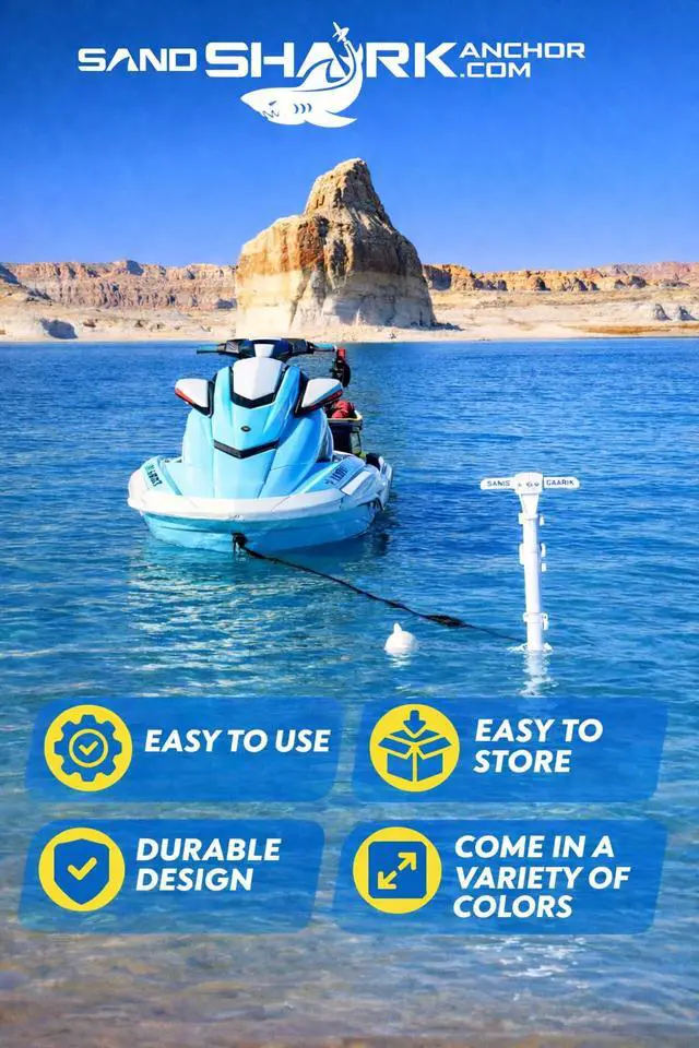 Alt view image 5 of 7 - SandShark New Sport Boat Anchor and Jet Ski Anchor. Shallow Water Anchor Pole for Boat and PWC. Sand Anchor Kit for Boat and Kayak Anchor System. Easy Storage, High-Strength ABS