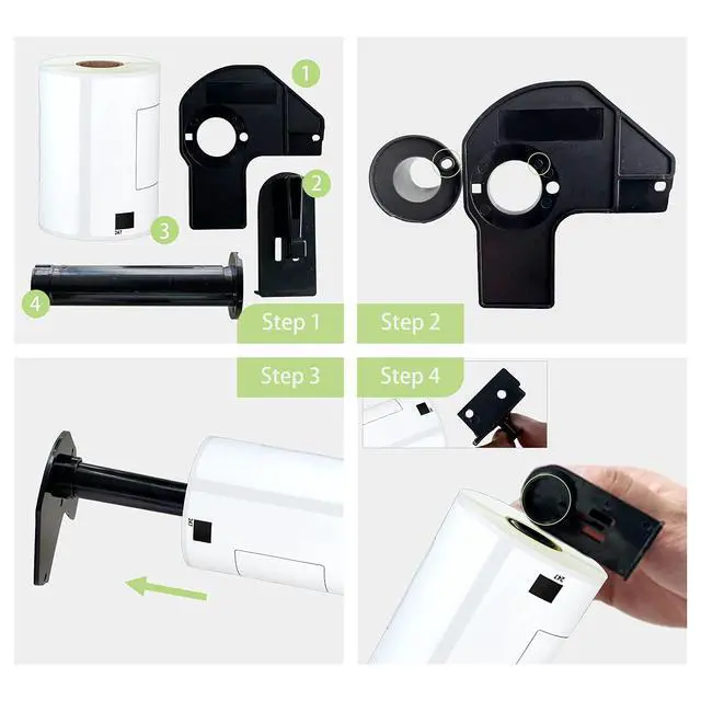 Alt view image 3 of 7 - Compatible 4.07" x 6.4" Die-Cut Large Labels Replacement for DK-1247 Shipping Address Compatible with Brother QL-1110NWB Label Printers (12 Rolls + 1 Frame, 180 Labels/Roll)