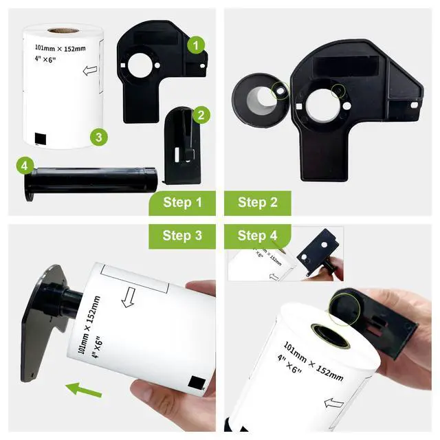 Alt view image 4 of 7 - Compatible 4" x 6" Shipping Labels Replacement for DK-1241 Compatible with Brother QL Label Printers (12 Rolls + 1 Frame, 200 Labels/Roll)
