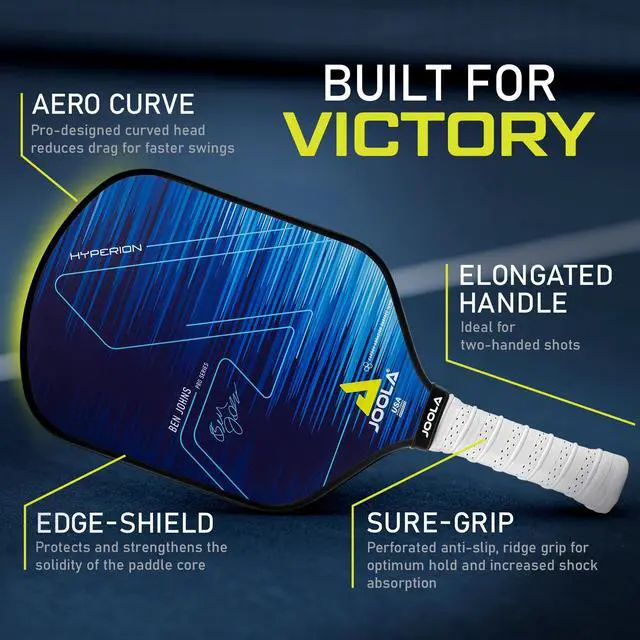 Alt view image 3 of 6 - Ben Johns Hyperion Pickleball Paddle - Select Raw Carbon Surface or Carbon Abrasion Surface for Increased Power and Spin - Elongated Grip Handle - Carbon Fiber Pickleball Paddle - USAP Approved