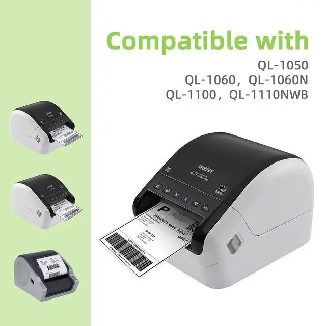 Alt view image 6 of 7 - Compatible 4" x 6" Shipping Labels Replacement for DK-1241 Compatible with Brother QL Label Printers (12 Rolls + 1 Frame, 200 Labels/Roll)