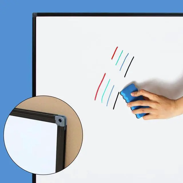 Alt view image 3 of 7 - Large Magnetic Whiteboard 60 x 36 Inch, Foldable Dry Erase White Board with Pen Tray, Black Aluminum Frame Folding Message Presentation Board for Wall
