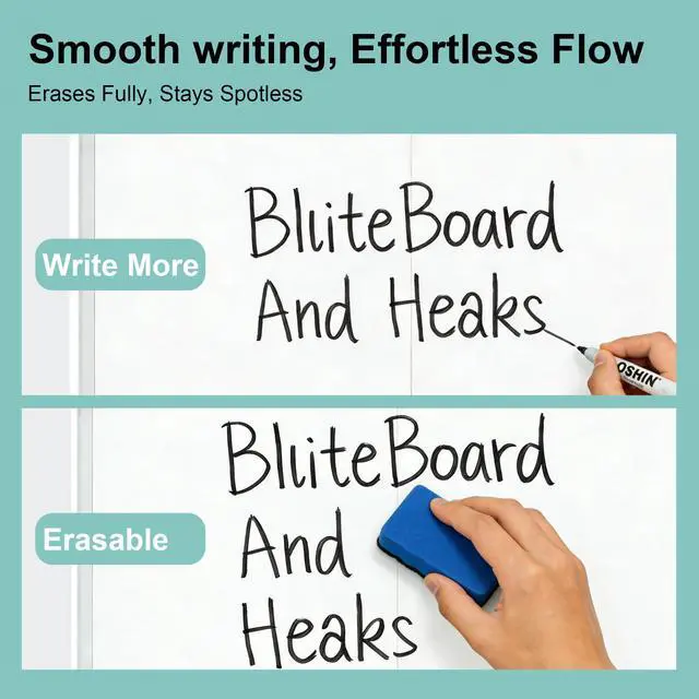 Alt view image 7 of 7 - Dry Erase White Board 48 X 36 Inch, Wall-Mounted Silver Aluminum Frame Marker Presentation Board, 4' X 3' Foldable Portable Whiteboard with Pen Tray for School, Classroom, Office & Home
