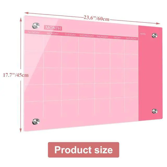 Alt view image 3 of 7 - Pink Glass Dry Erase Whiteboard, 18" x 24", Frameless Glass White Board for Home, School, Office